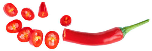 Rode Pepers fijn gesneden per kg