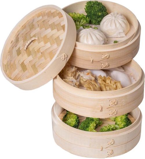 Bamboo Steamer (stoom) met deksel 6.5 inch